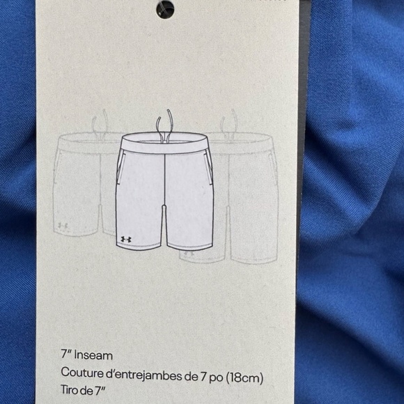 Under Armour UA Launch 7" Lined Blue Shorts Mens Medium M Fitted - Picture 5 of 5